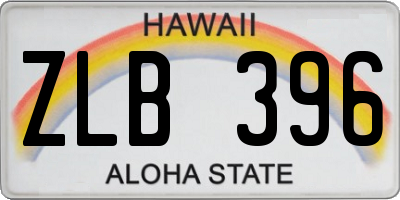 HI license plate ZLB396