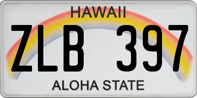 HI license plate ZLB397