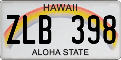 HI license plate ZLB398