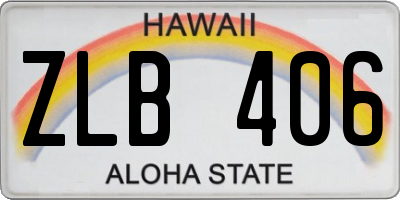 HI license plate ZLB406