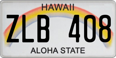 HI license plate ZLB408