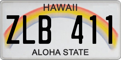 HI license plate ZLB411