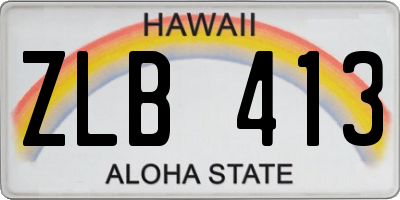 HI license plate ZLB413