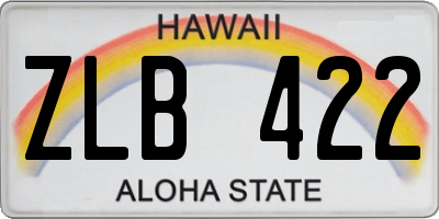 HI license plate ZLB422