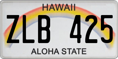 HI license plate ZLB425