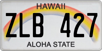 HI license plate ZLB427