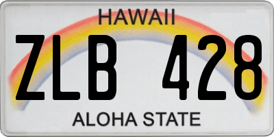 HI license plate ZLB428