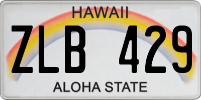 HI license plate ZLB429