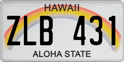 HI license plate ZLB431
