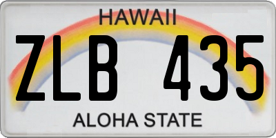 HI license plate ZLB435