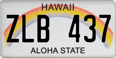 HI license plate ZLB437