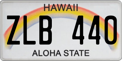 HI license plate ZLB440