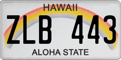 HI license plate ZLB443