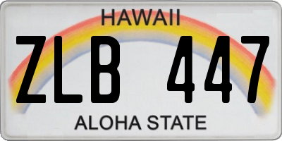 HI license plate ZLB447