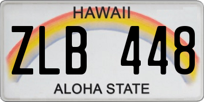 HI license plate ZLB448