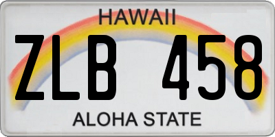 HI license plate ZLB458