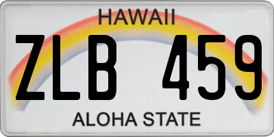 HI license plate ZLB459