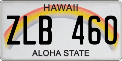 HI license plate ZLB460