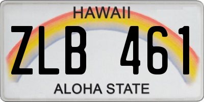 HI license plate ZLB461
