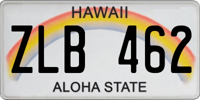HI license plate ZLB462