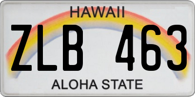 HI license plate ZLB463