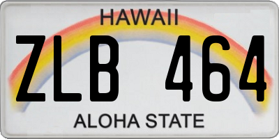 HI license plate ZLB464