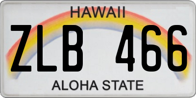 HI license plate ZLB466