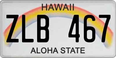 HI license plate ZLB467