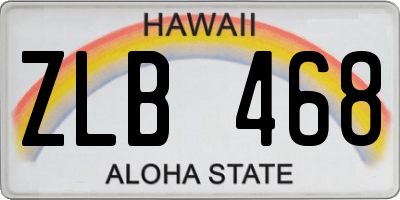 HI license plate ZLB468