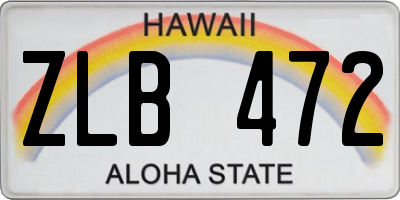 HI license plate ZLB472