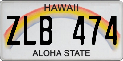 HI license plate ZLB474