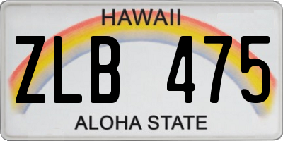 HI license plate ZLB475