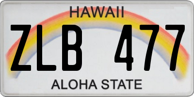 HI license plate ZLB477