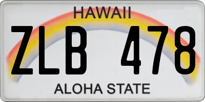 HI license plate ZLB478