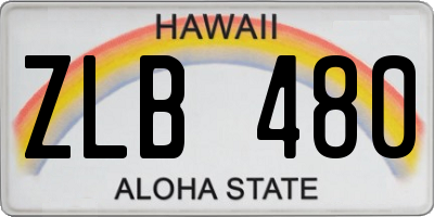HI license plate ZLB480