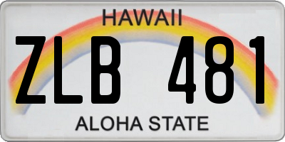 HI license plate ZLB481