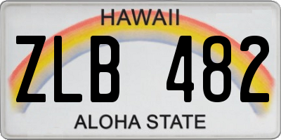 HI license plate ZLB482