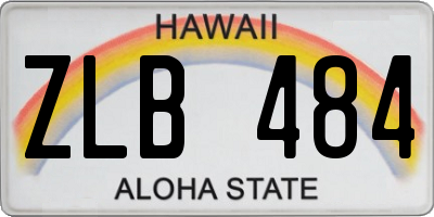HI license plate ZLB484