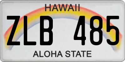 HI license plate ZLB485