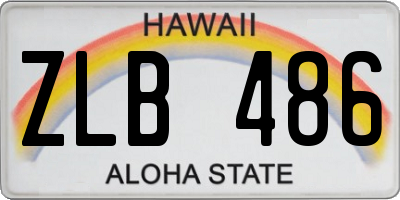 HI license plate ZLB486
