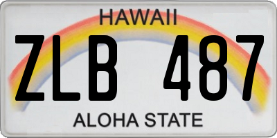 HI license plate ZLB487