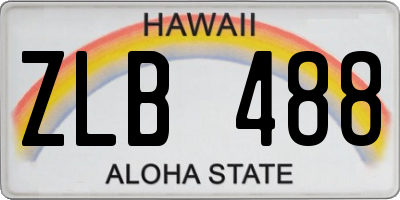 HI license plate ZLB488