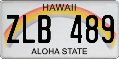 HI license plate ZLB489