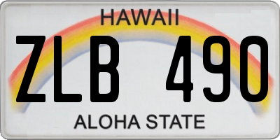 HI license plate ZLB490