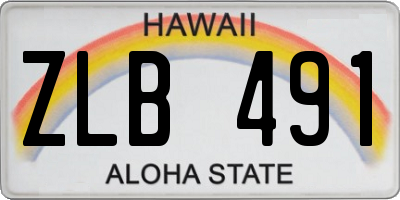 HI license plate ZLB491