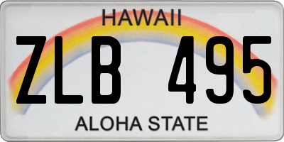 HI license plate ZLB495