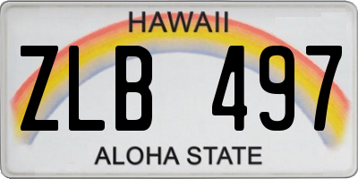HI license plate ZLB497