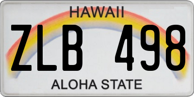 HI license plate ZLB498