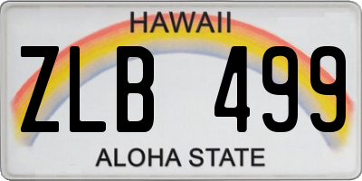 HI license plate ZLB499