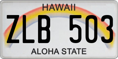 HI license plate ZLB503